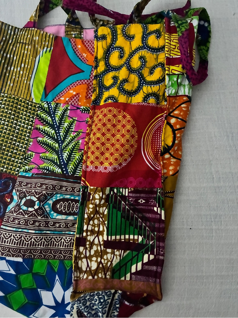 Gorgeous Boho Chic Unique Handmade Patchwork Vibrant Tote Bag, Like New - Picture 8 of 16